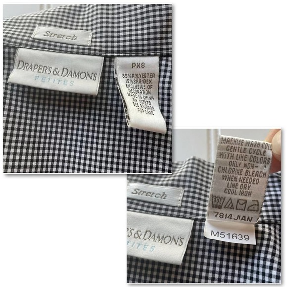 Drapers & Damon Jacket Black White Size XSP Petite Gingham office - Picture 6 of 10
